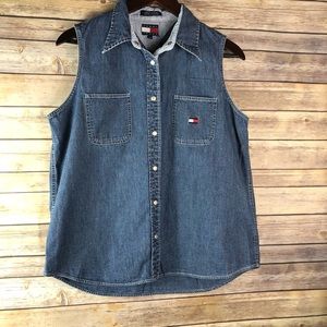 Tommy Hilfiger misses denim sleeveless shirt